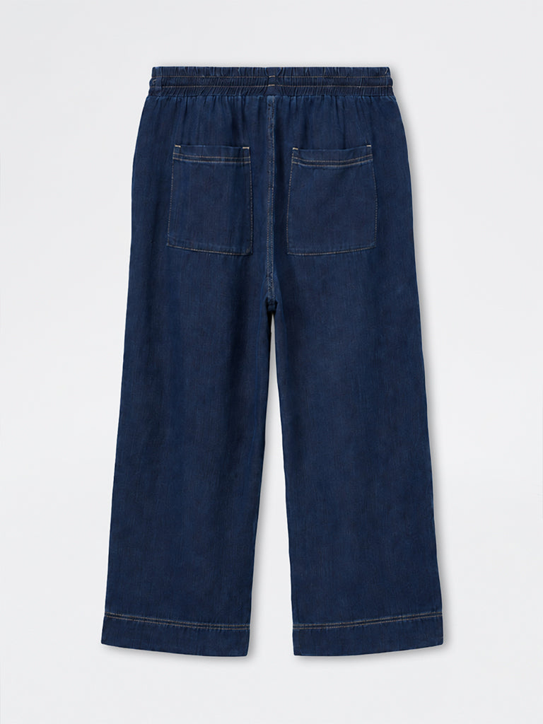 Gia Dark Blue High-Rise Denim Trousers