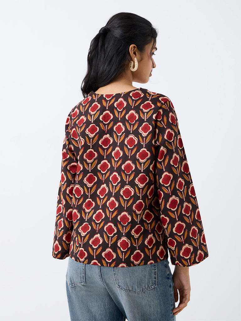 Utsa Multicolor Floral Printed Cotton Tunic