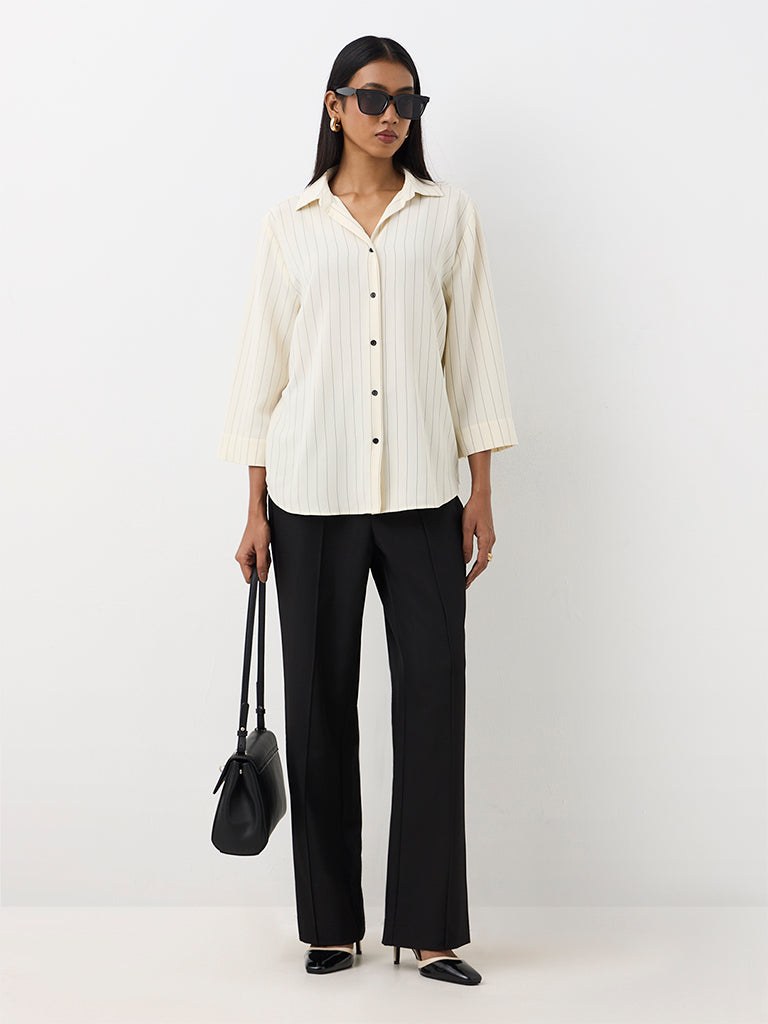 Wardrobe Ivory Striped Shirt