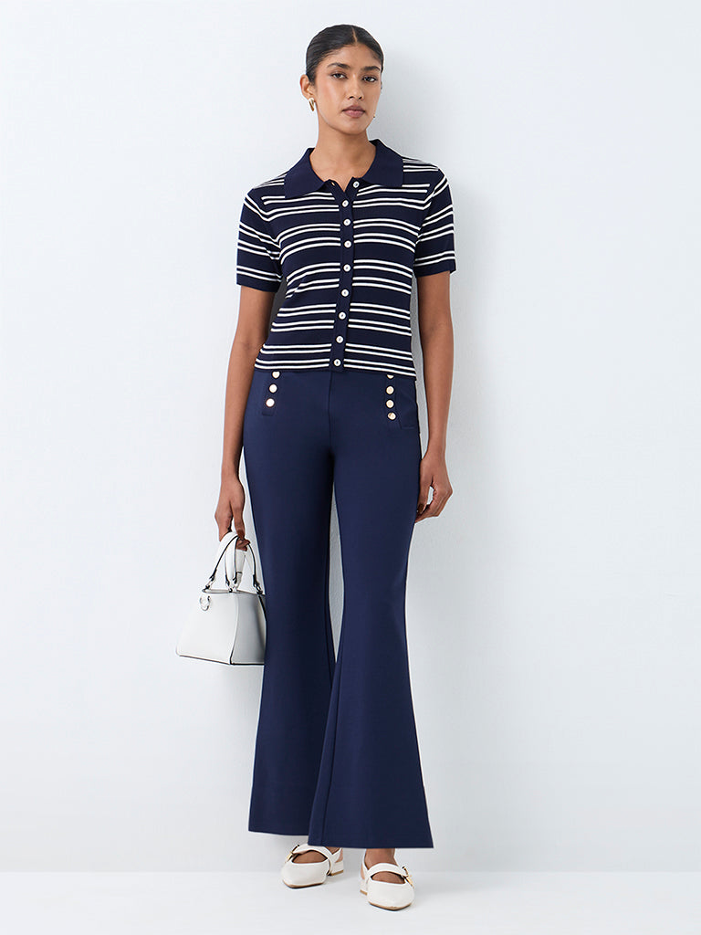 Wardrobe Navy Striped Cardigan
