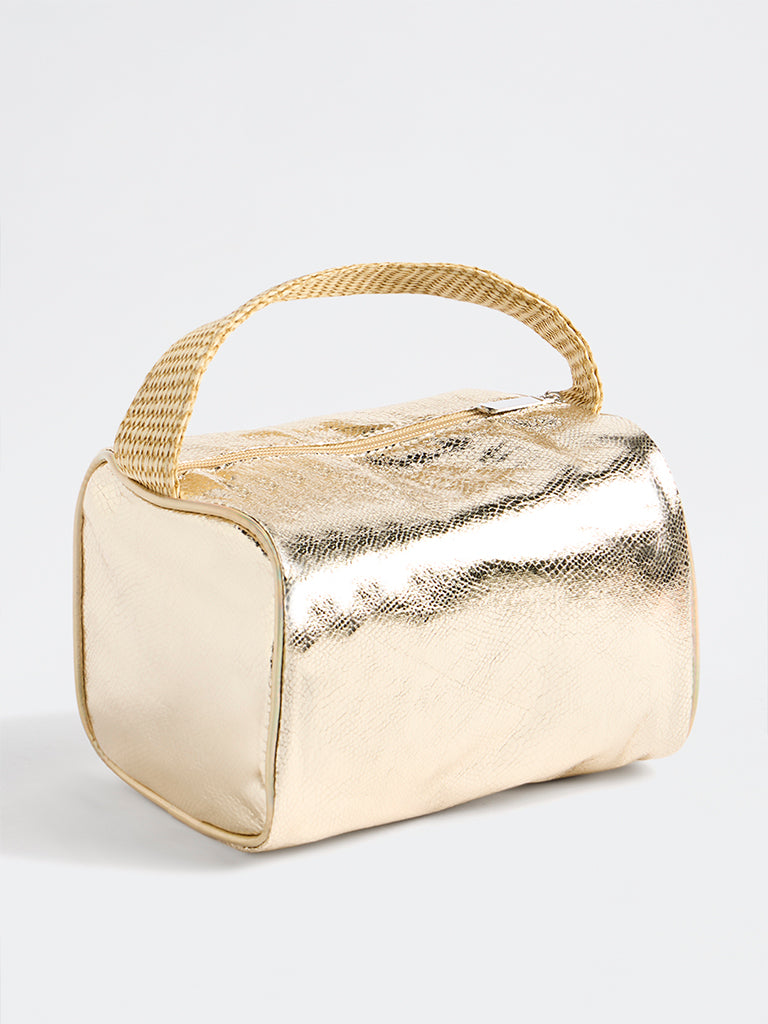 Studiowest Gold Textured Rectangular Metallic Pouch - Large
