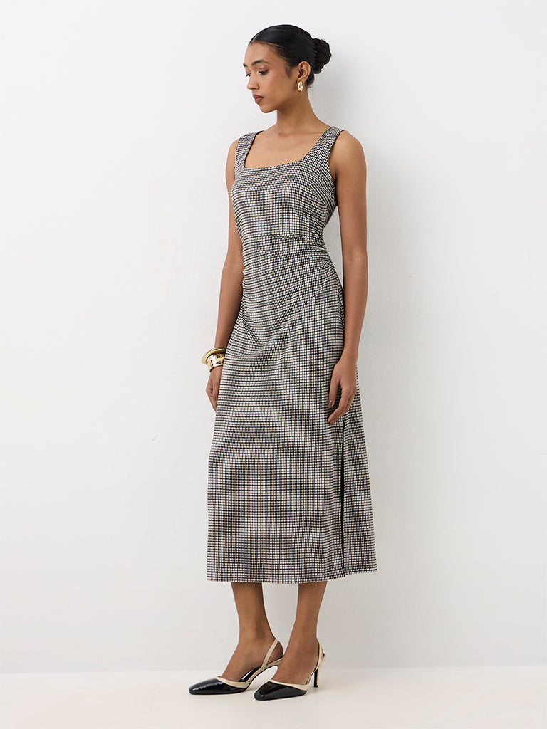 Wardrobe Multicolour Houndstooth Checkered Sheath Dress
