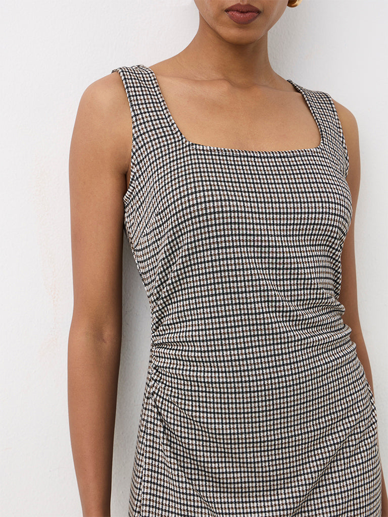 Wardrobe Multicolour Houndstooth Checkered Sheath Dress
