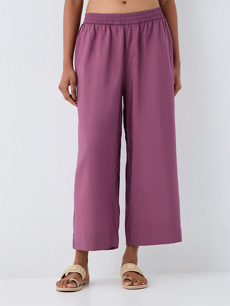 Zuba Purple Solid Pants