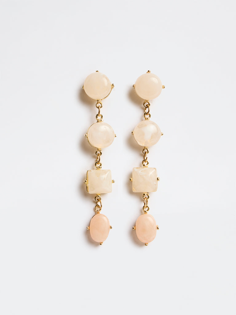 Westside Accessories Pink and Gold Statement Dangler Earrings