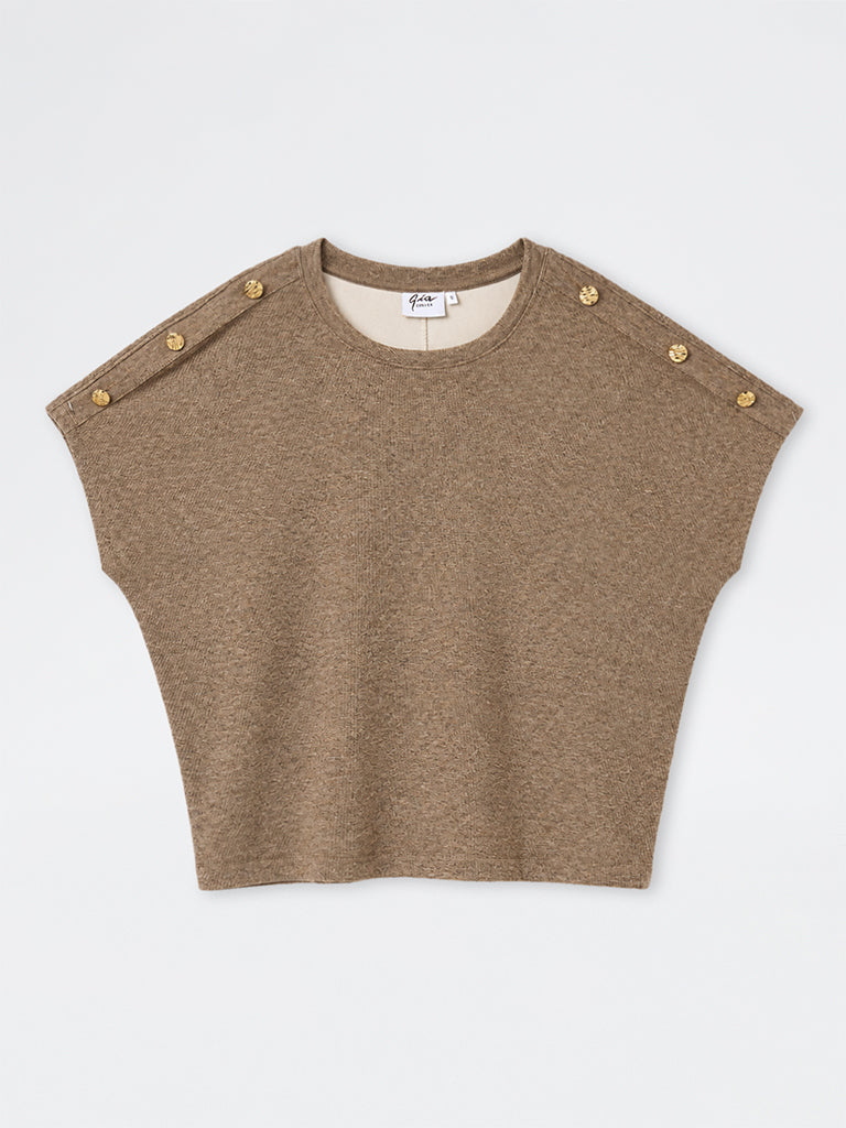 Gia Brown Melange Top