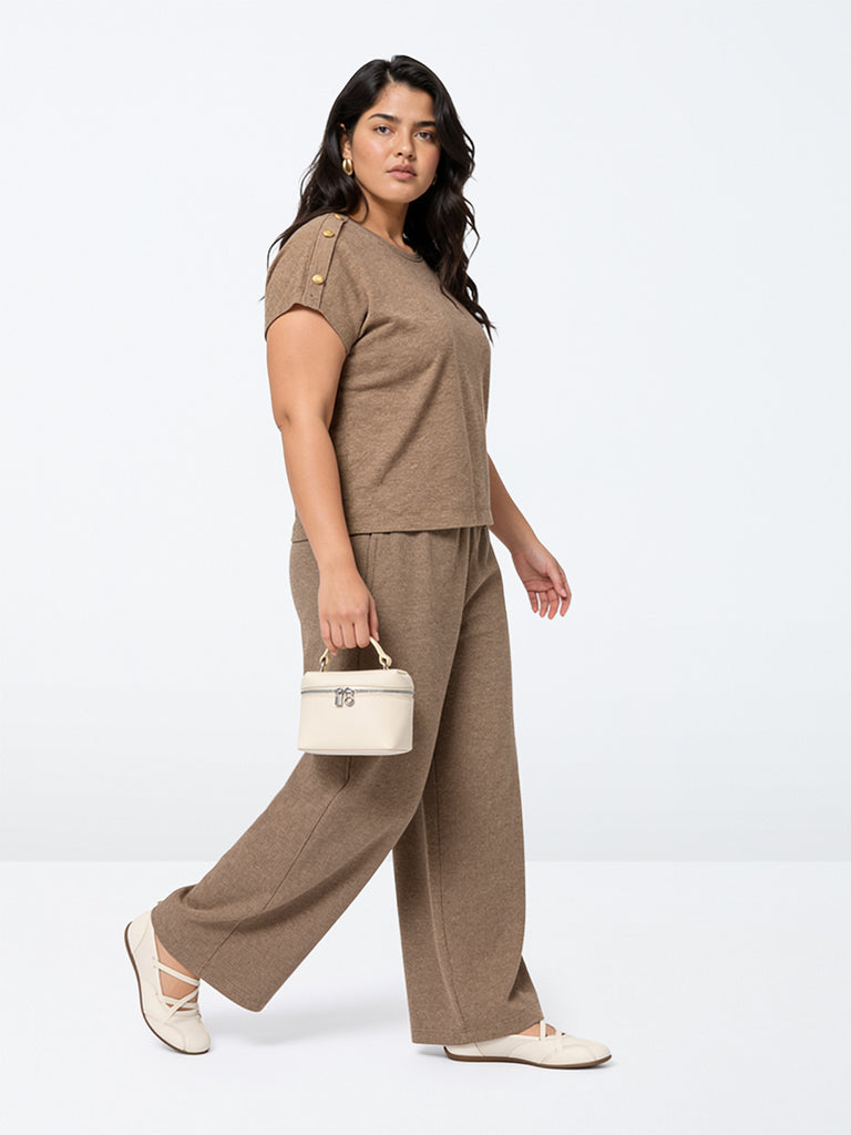 Gia Taupe High-Rise Pants