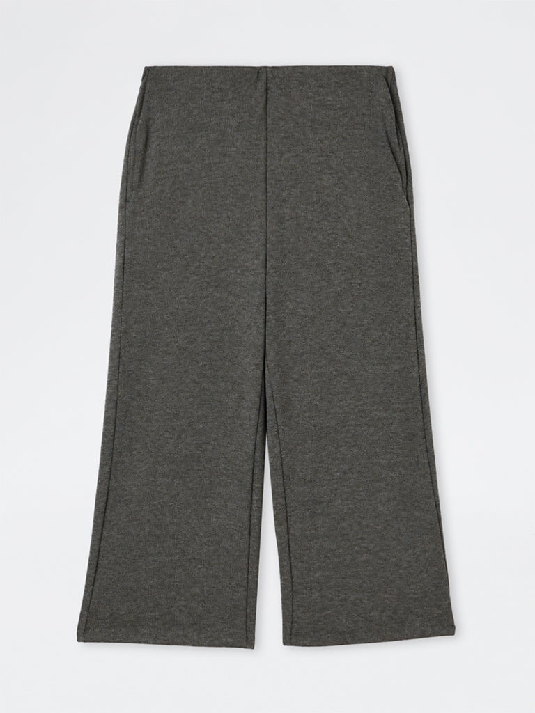 Gia Grey Melange High-Rise Trousers