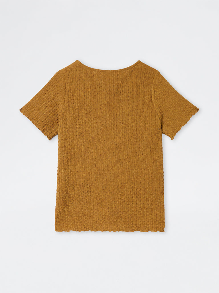 Gia Mustard Textured T-Shirt