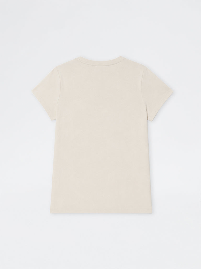 Gia Off-White Floral Printed Cotton T-Shirt