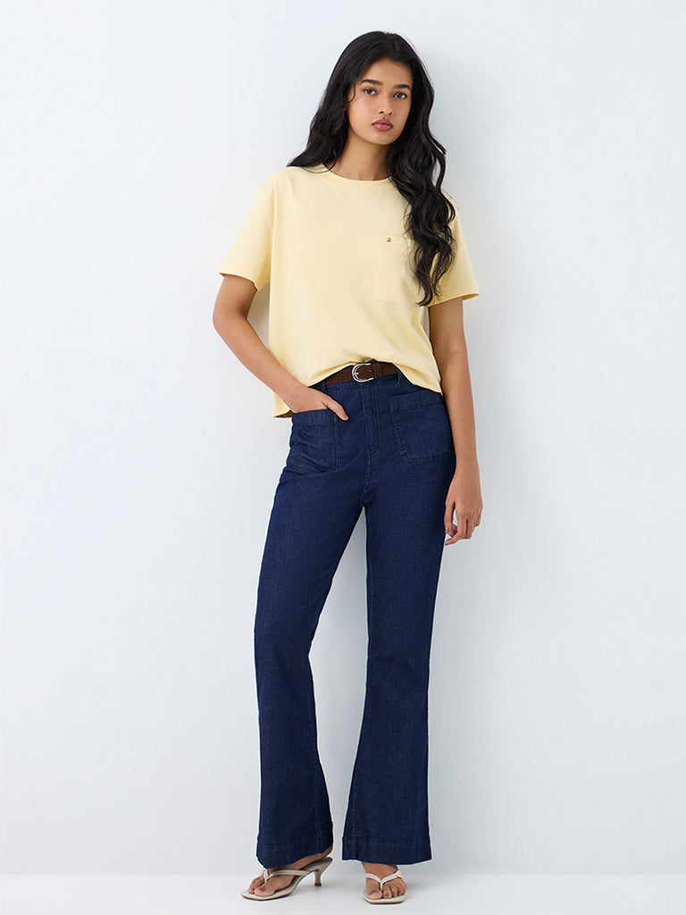 LOV Light Yellow Cotton T-Shirt