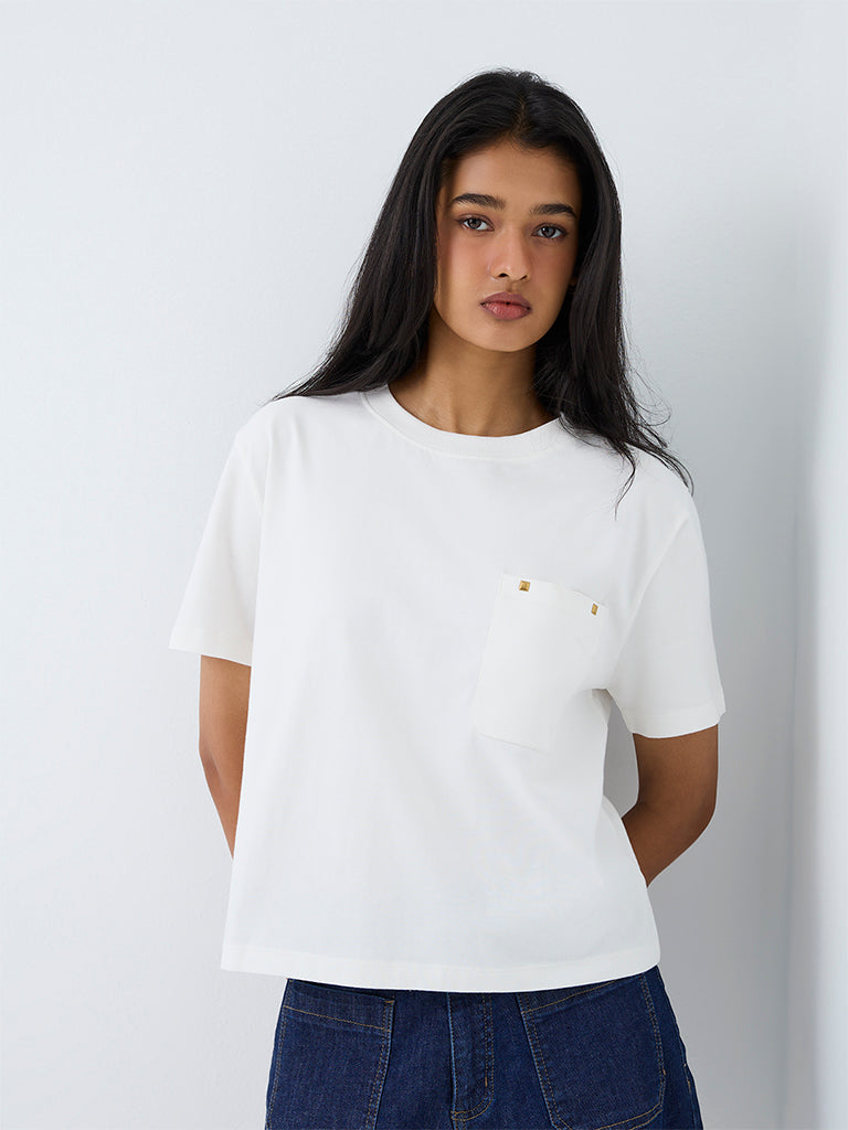 LOV White Cotton T-Shirt
