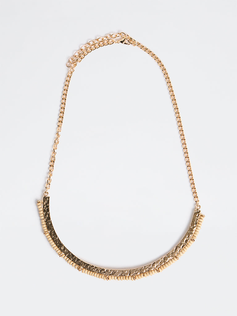Westside Accessories Gold Beaded Metal Collar Necklace