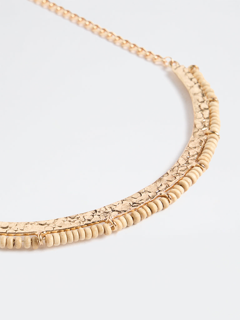 Westside Accessories Gold Beaded Metal Collar Necklace
