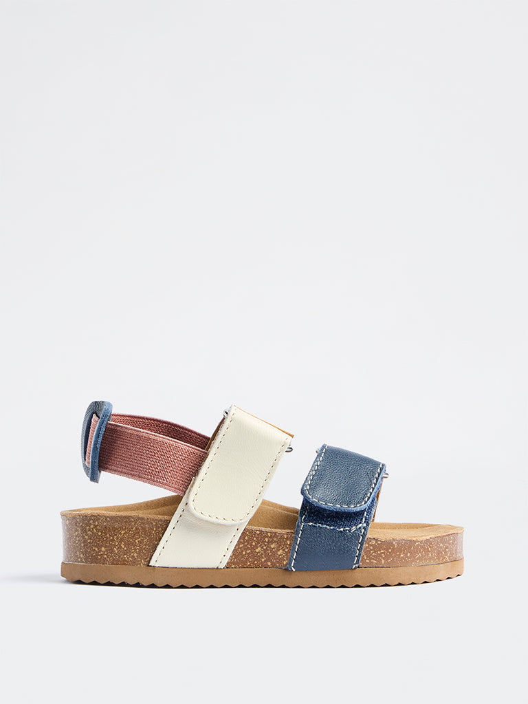 Yellow Multicolour Dual-Strap Sandals