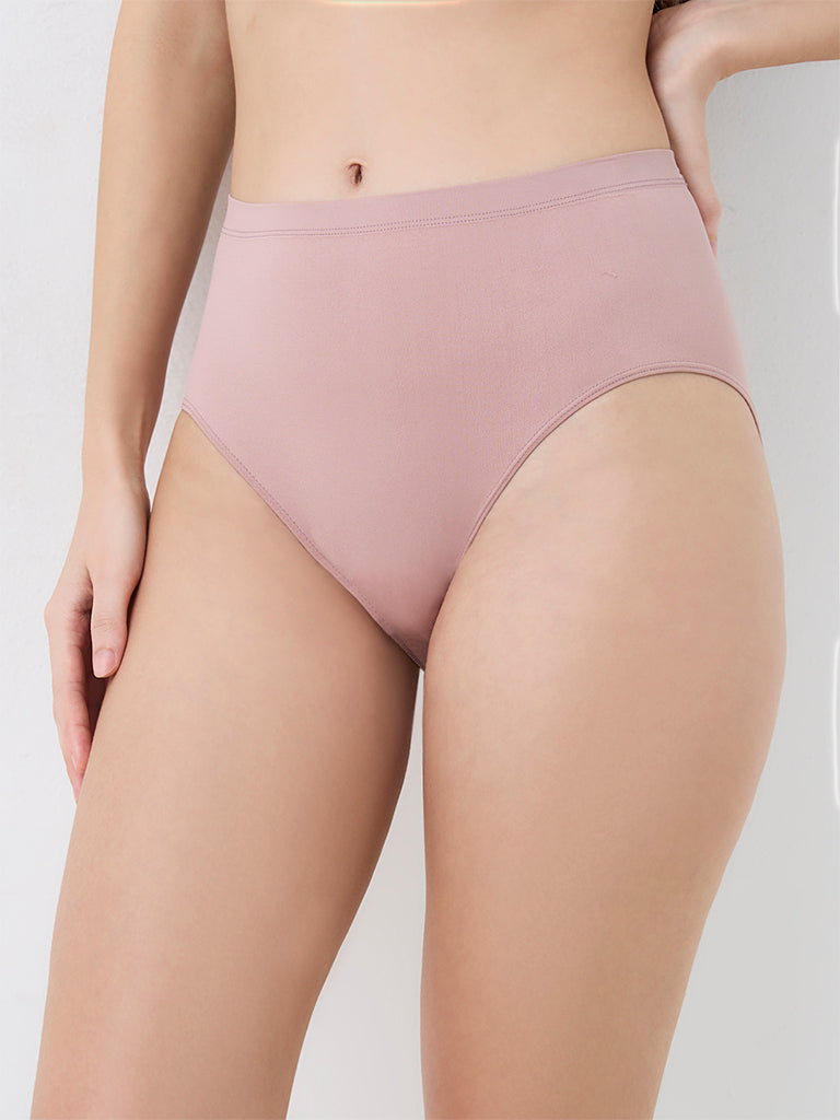 Wunderlove Mauve Solid Seamfree Full Briefs