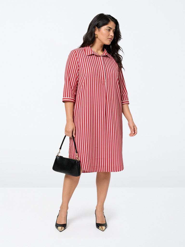 Gia Red Striped Tunic Dress