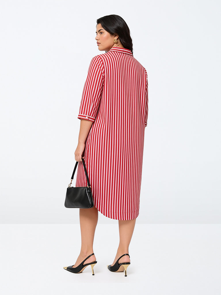 Gia Red Striped Tunic Dress