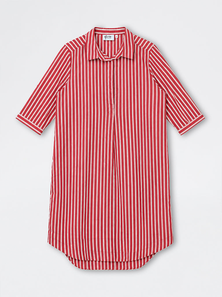 Gia Red Striped Tunic Dress