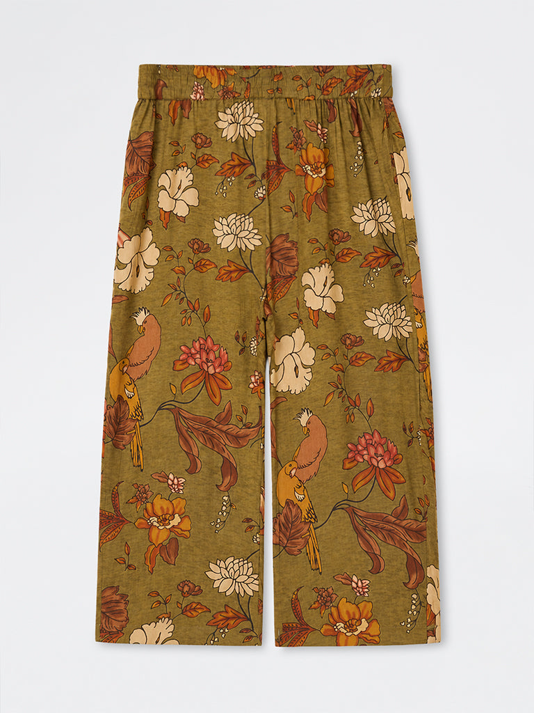 Diza Olive Nature-Inspired Pants