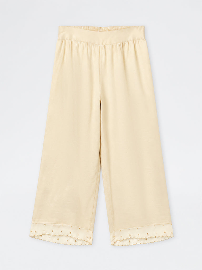 Diza Cream Embellished Pants