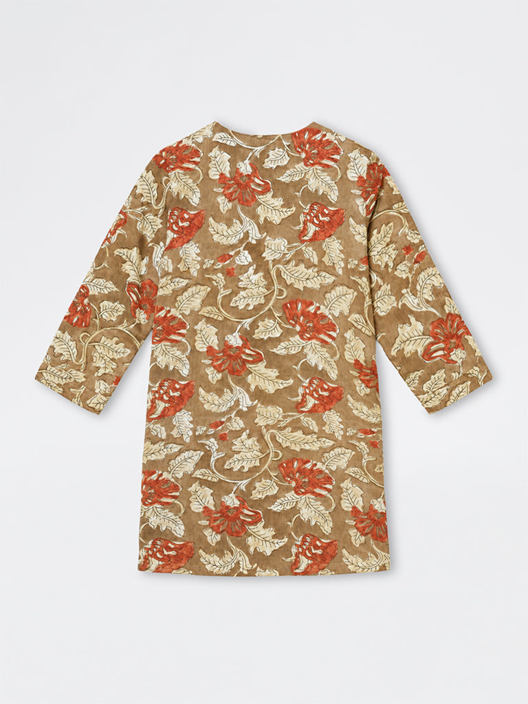 Diza Multicolour Botanical Printed Tunic