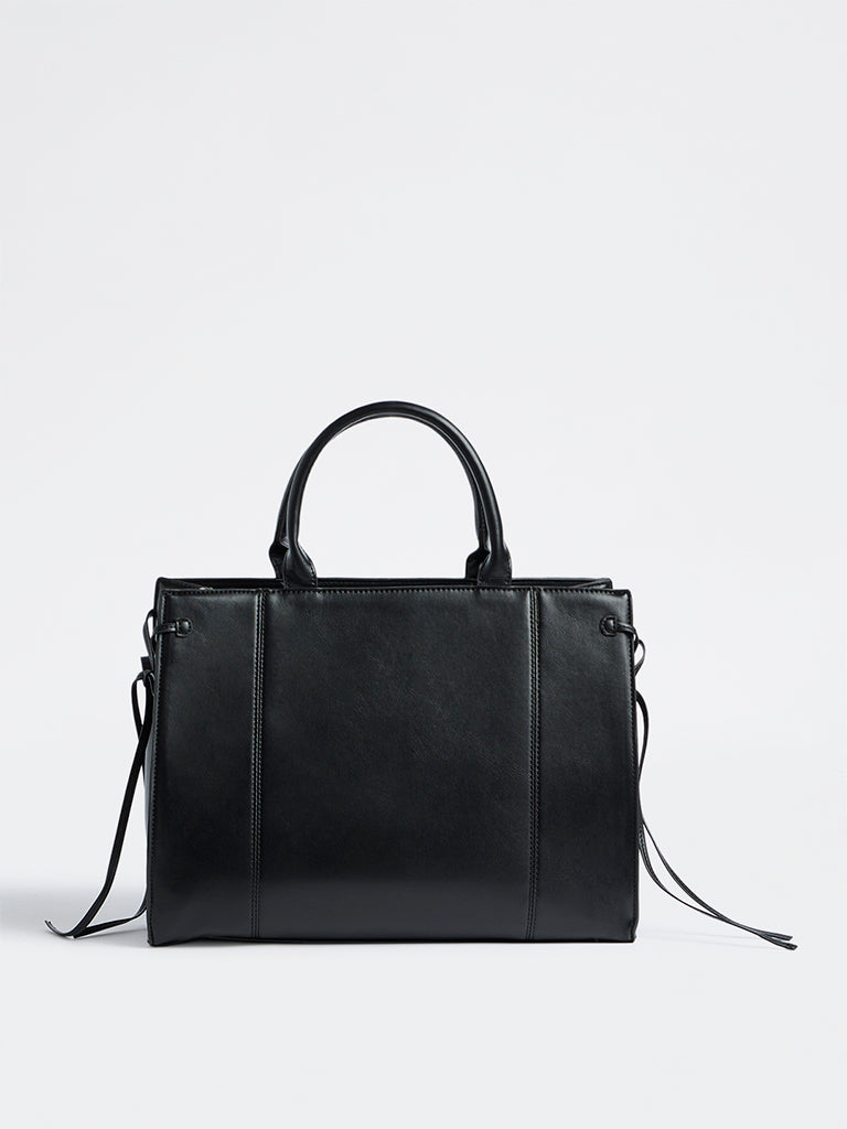 Westside Black Rectangular Work Tote Bag