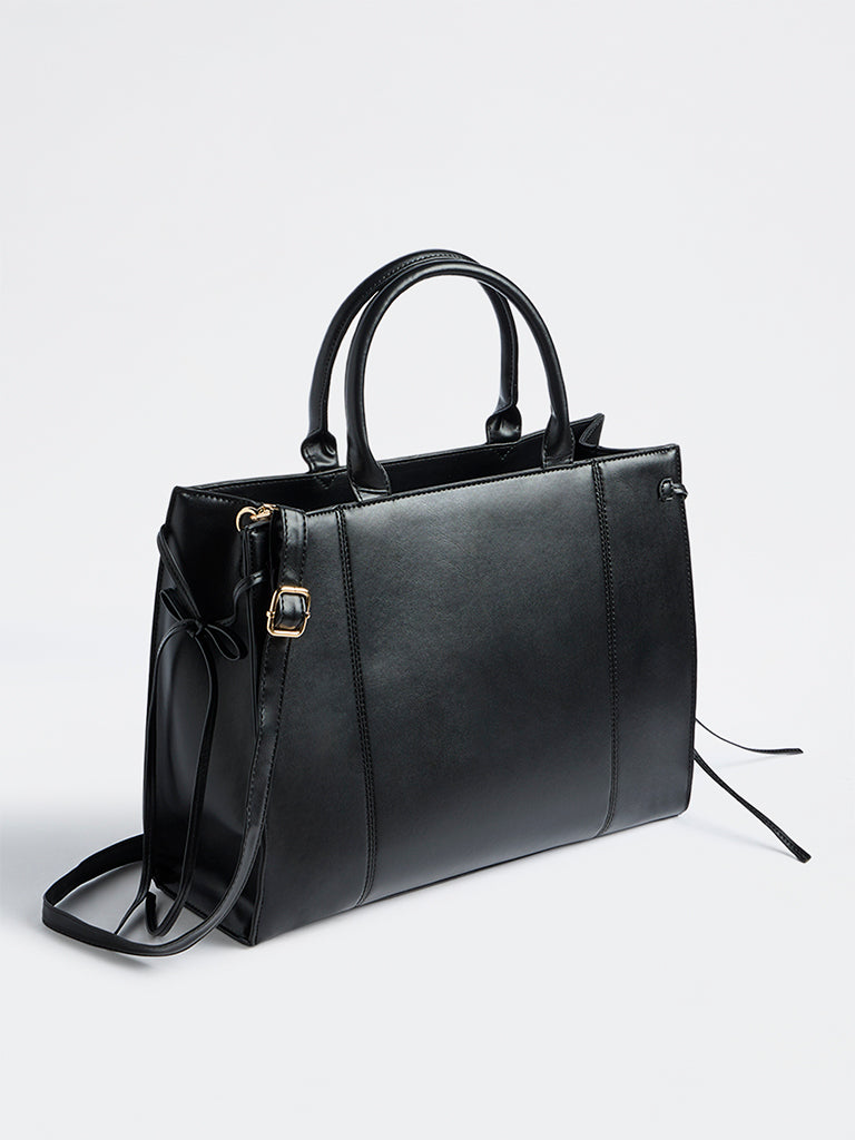 Westside Black Rectangular Work Tote Bag