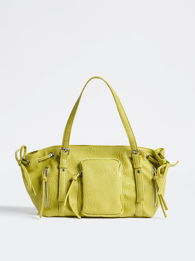 Westside Lime Textured Hobo Shoulder Bag
