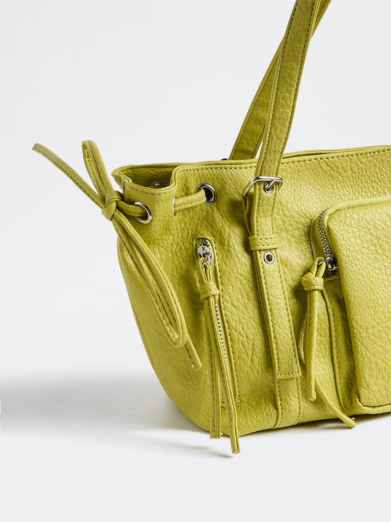 Westside Lime Textured Hobo Shoulder Bag