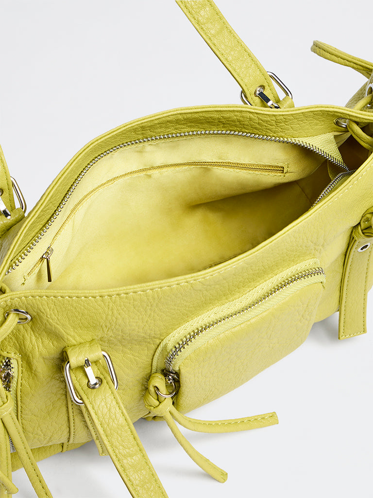 Westside Lime Textured Hobo Shoulder Bag