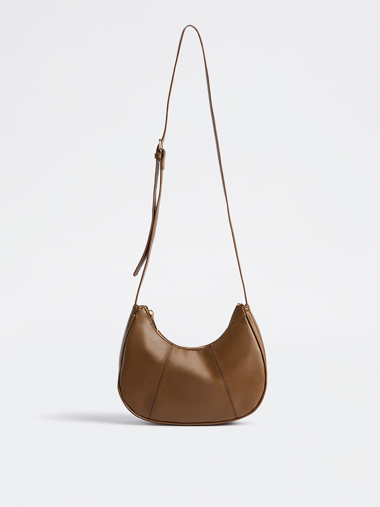 Westside Brown Crescent Shoulder Bag
