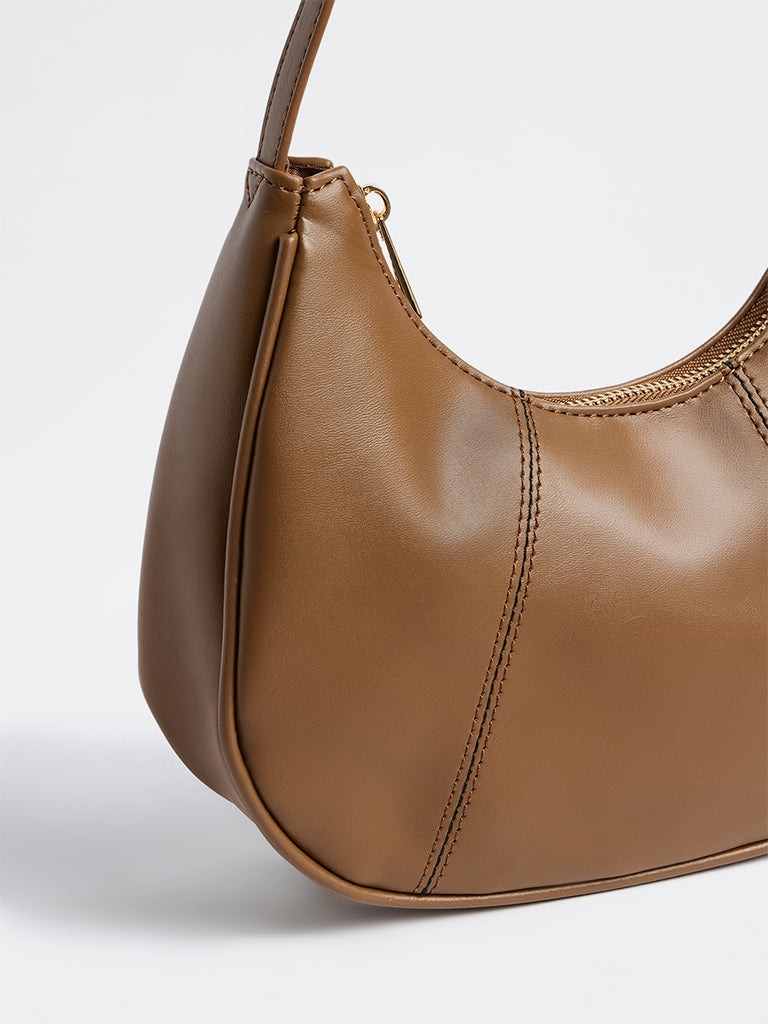 Westside Brown Crescent Shoulder Bag