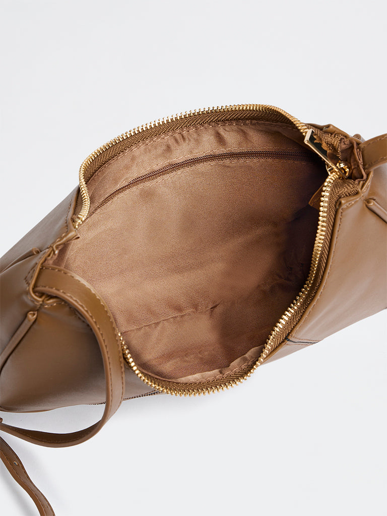 Westside Brown Crescent Shoulder Bag
