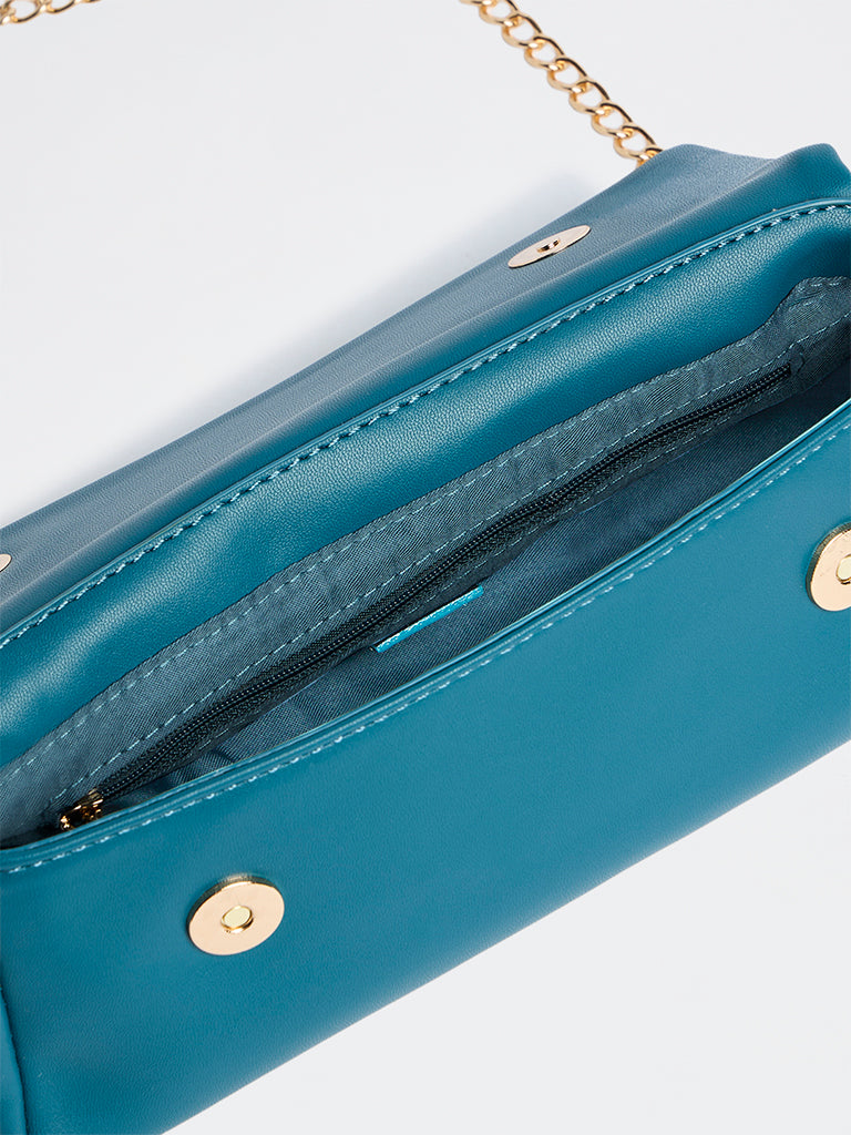 Westside Teal Structured Halo Sling Bag