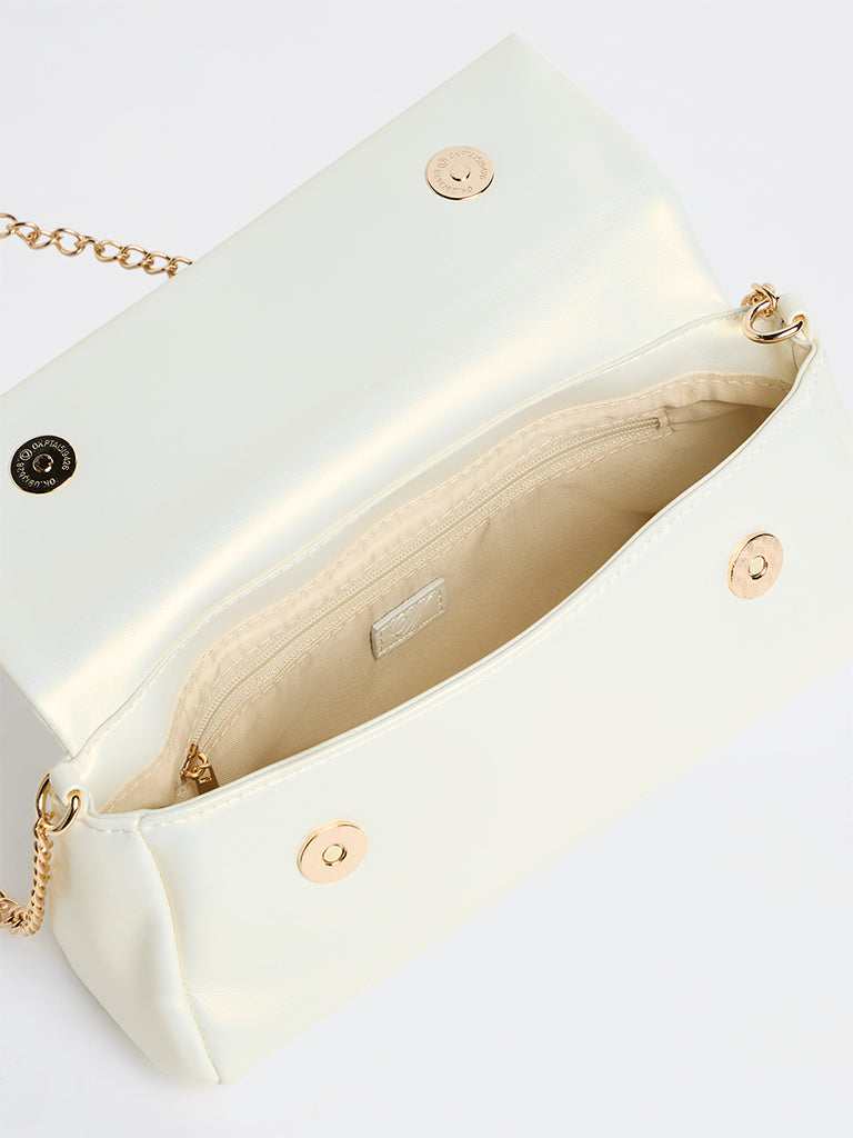 Westside Ivory Structured Halo Sling Bag