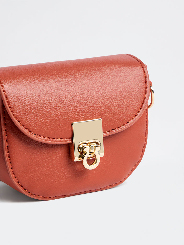 Westside Rust Textured Hardware-Detail Nano Sling Bag