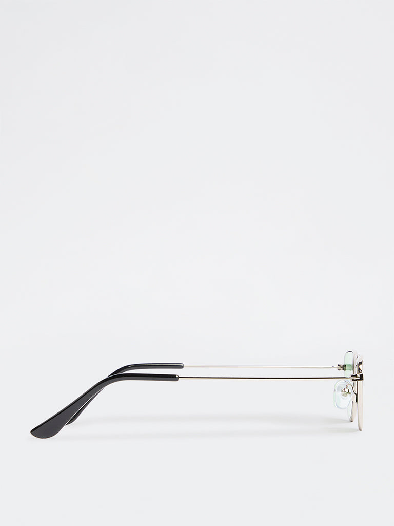 Westside Accessories Green Geometric Metal Sunglasses - Comes with a Pouch and Cleaning Cloth