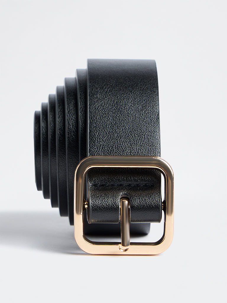 Westside Accessories Black Square Buckle Belt
