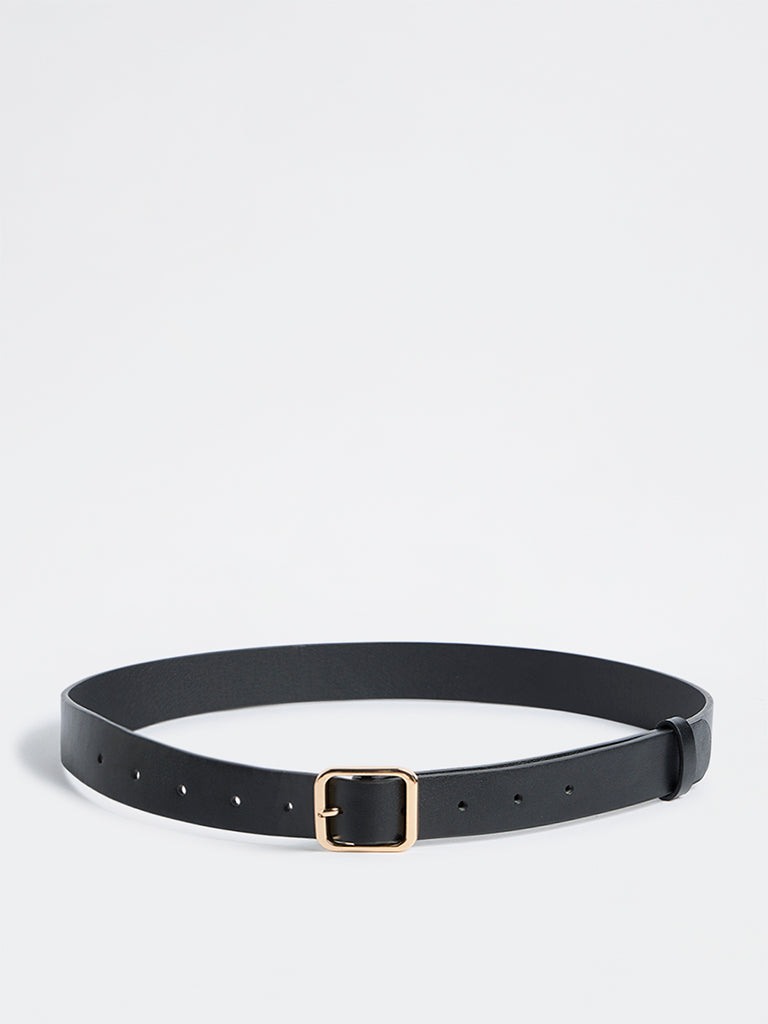 Westside Accessories Black Square Buckle Belt