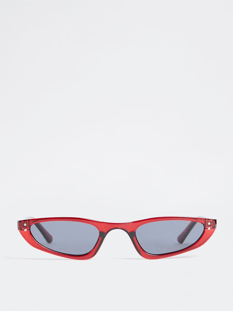 Westside Accessories Red Cateye Sunglasses - Comes with a Pouch and Cleaning Cloth
