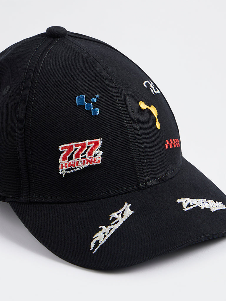 Boys Accessories by Westside Black Race-Themed Cap