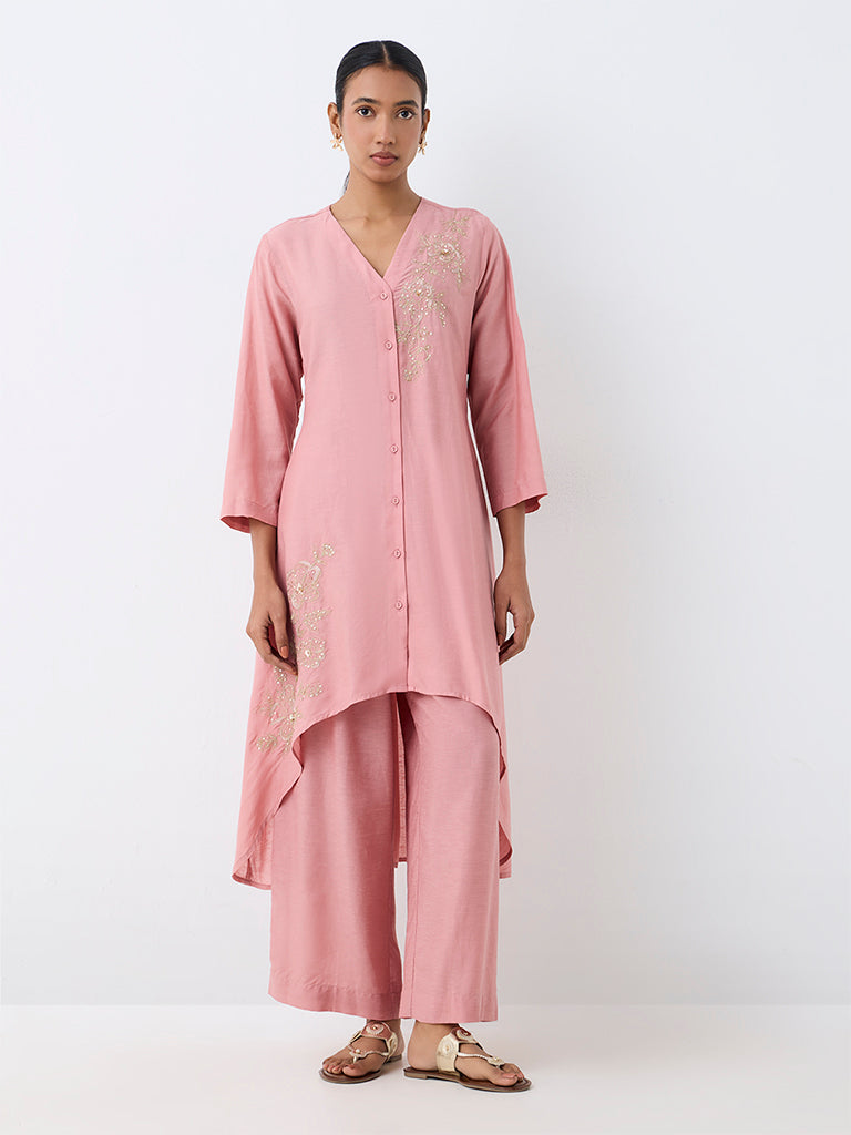Zuba Pink Solid Pants