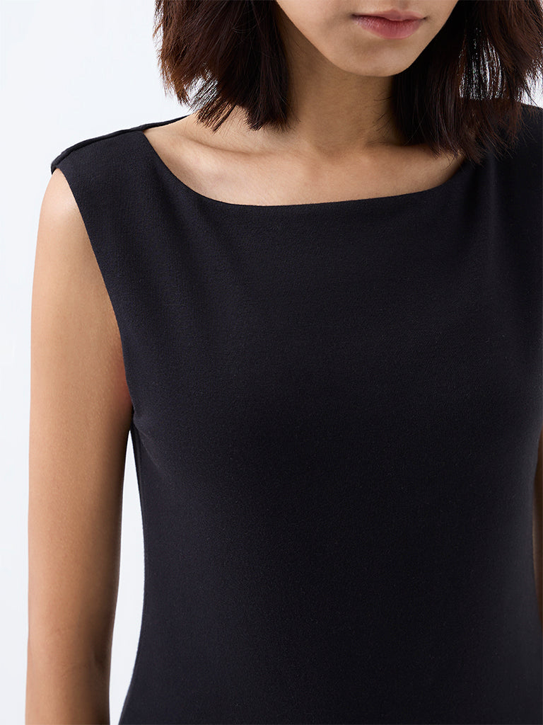 Superstar Black Solid Cotton-Blend Camisole