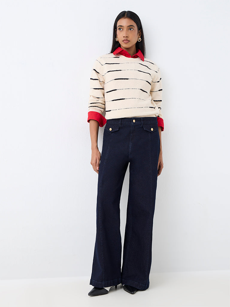 Wardrobe Ivory Striped Sweater