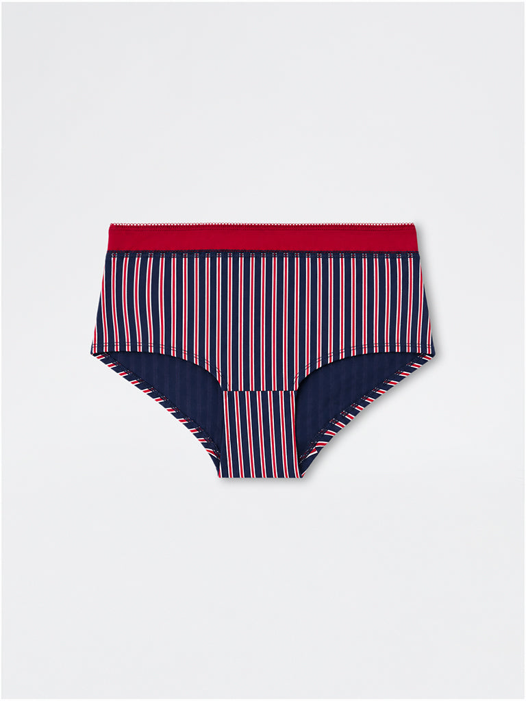 Superstar Navy Striped Low-Rise Cotton-Blend Briefs - Pack of 2