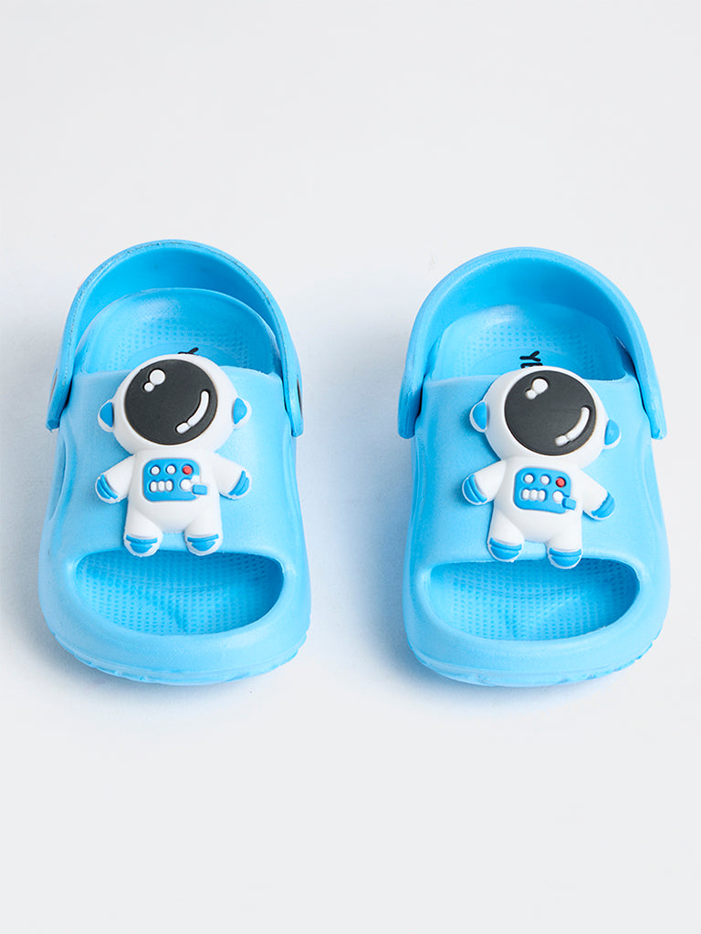 Yellow Blue Astronaut Appliqué Clogs