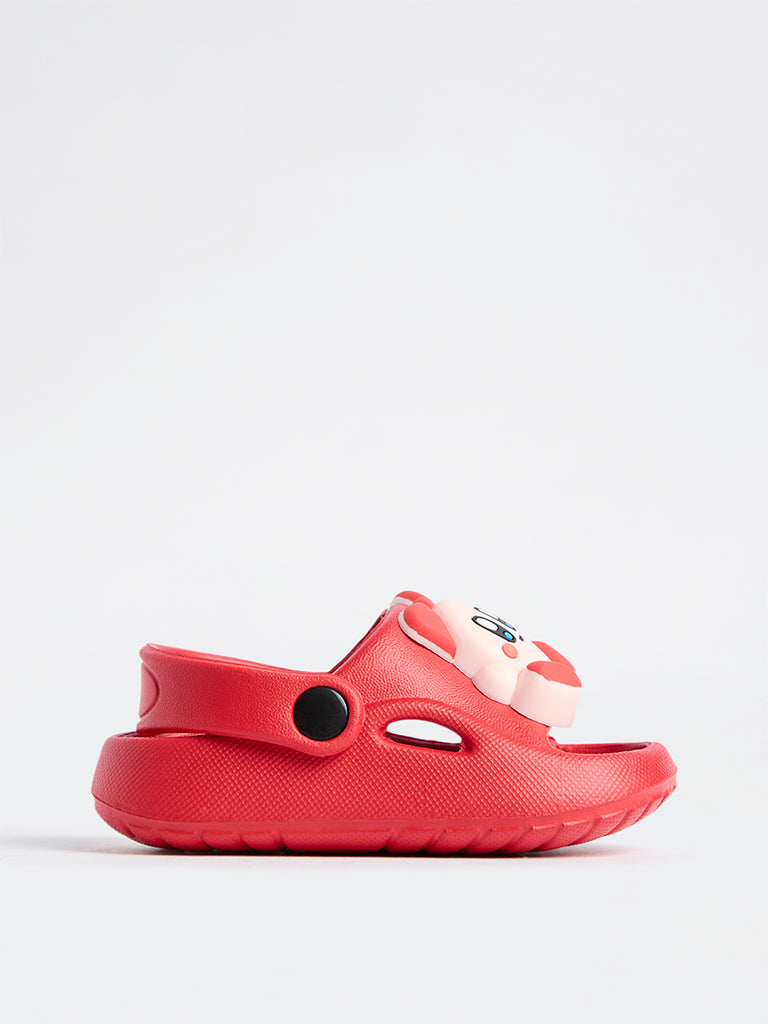 Yellow Red Cartoon Appliqué Clogs