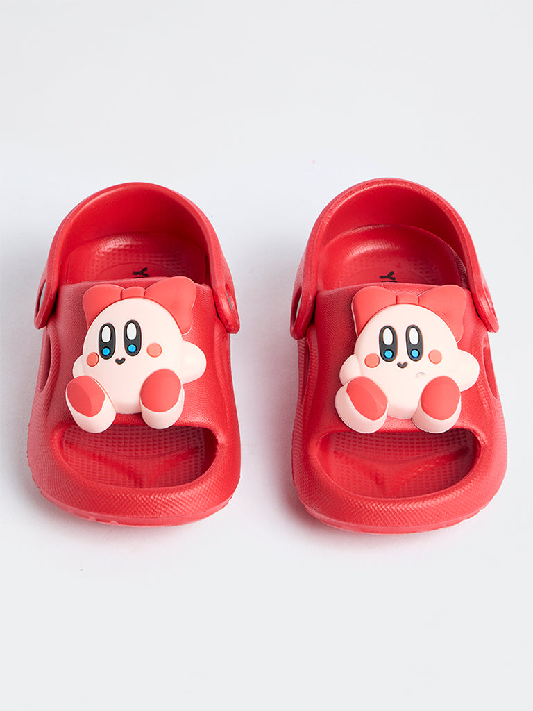 Yellow Red Cartoon Appliqué Clogs