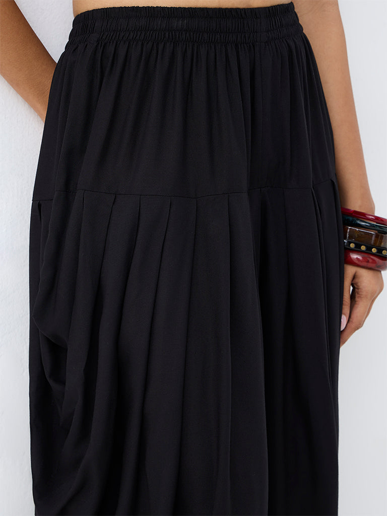 Utsa Black Solid Dhoti Pants